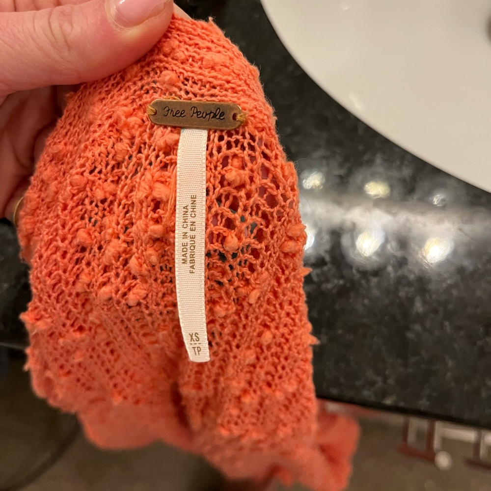 Free People Orange Cardigan